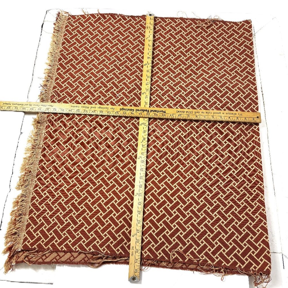 Upholstery Basketweave Pattern Cinnamon Color Fabric Piece